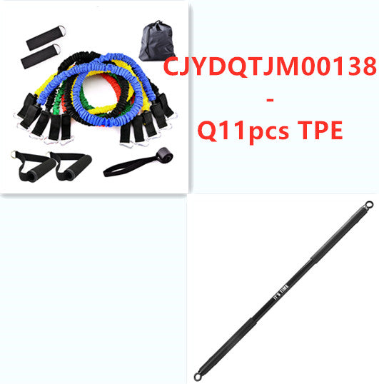 Barra INNSTAR Fitness Push Rod portátil con bandas de resistencia para entrenamiento de fuerza y Pilates
