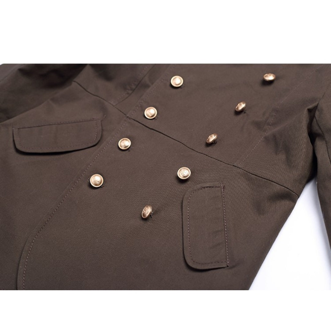 Gabardina formal de uniforme para niño estilo militar vintage en algodón para edades de 3 a 9 años