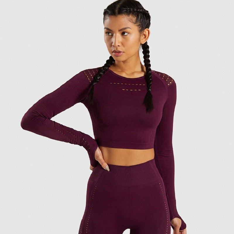 Ropa deportiva de yoga sin costuras de secado rápido para entrenamiento cómodo y flexible